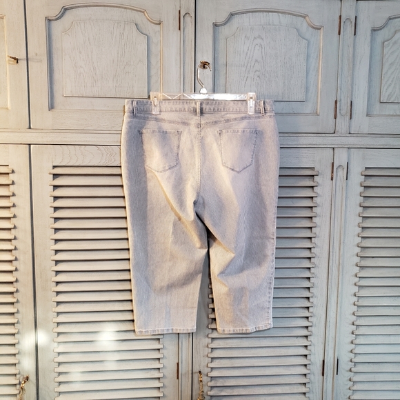 💙Gloria Vanderbilt Women's Pin-striped Capris Size 18💙 - Picture 2 of 5